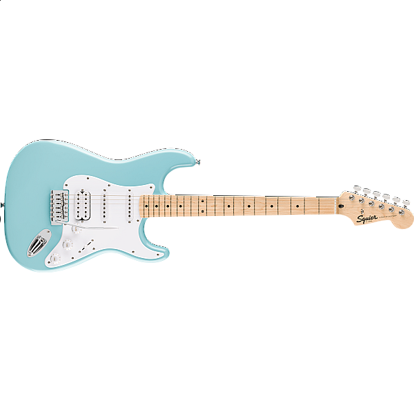 Fender Squier FSR Sonic® Stratocaster® HSS, Maple Fingerboard, White Pickguard, Tropical Turquoise