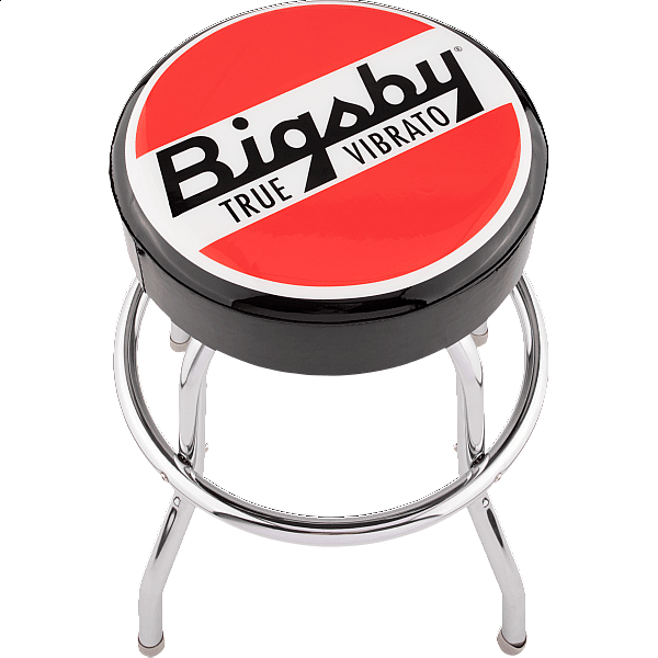 Bigsby® Round Logo Barstool, Black, Red and White, 24"