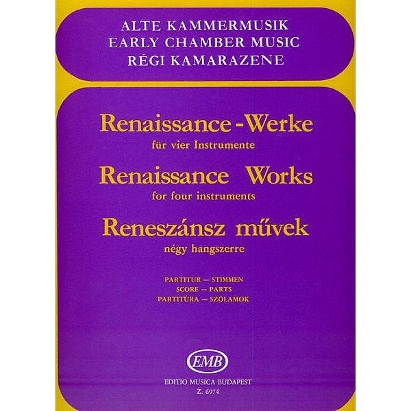 RENAISSANCE WORKS Z.6974 - Noty pre štyri nástroje